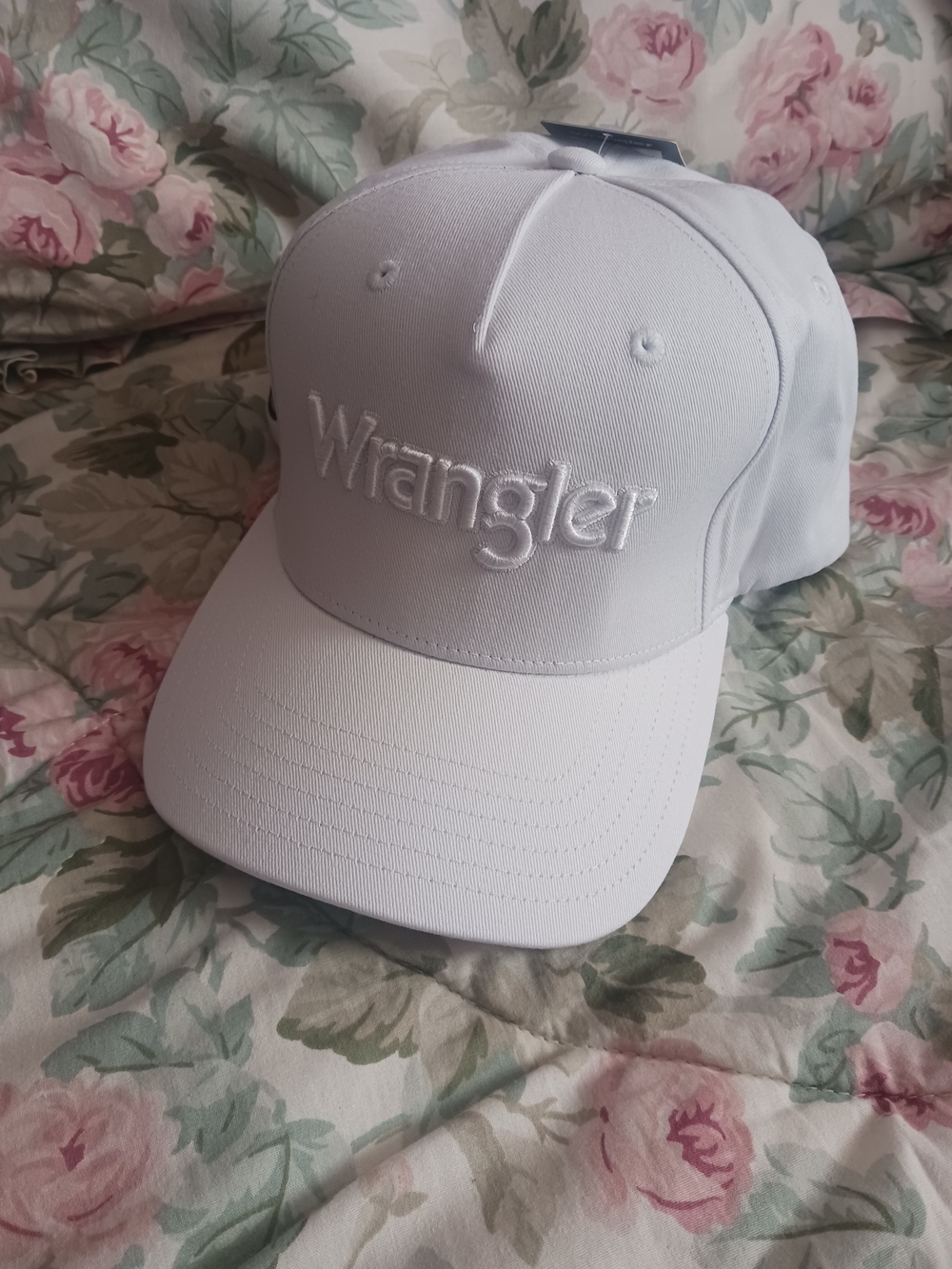 New Wrangler Adult All-White Embroidered Logo Cap